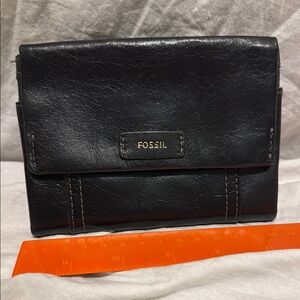 Fossil Black Leather Wallet Classic Design